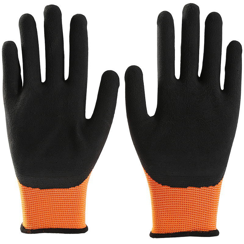 Cheap Price Orange Black Latex Foam Non-Slip Wear Resistant Protective Gloves