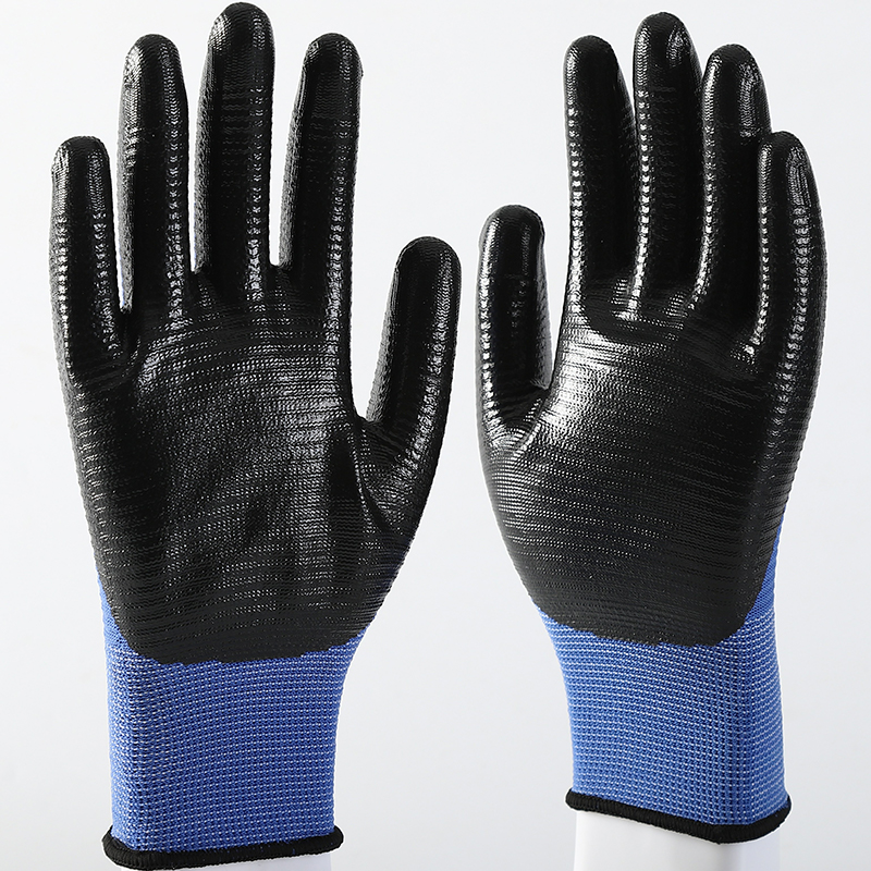 13G Labor Chemical Protection Acid And Alkali Resistant Hand Work Industrial Safety Nitrile Coated Work Gloves