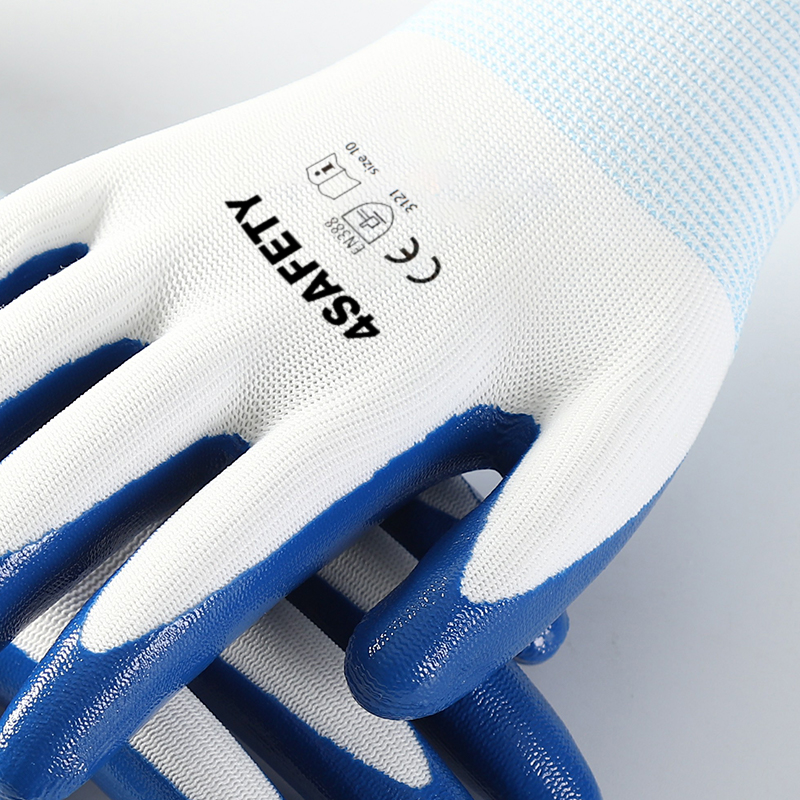 2023 Most Popular Polyester Shell Nitrile Nitrile Coated Industrial Work Gloves