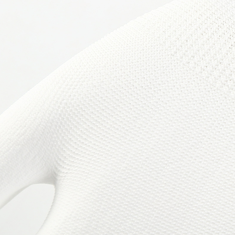 White Polyester with white PU coating gloves