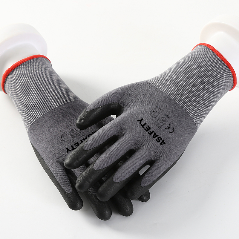 Guantes De Trabajo Con Proteccion Foam Nitrile Coated Safety Gloves For Sale