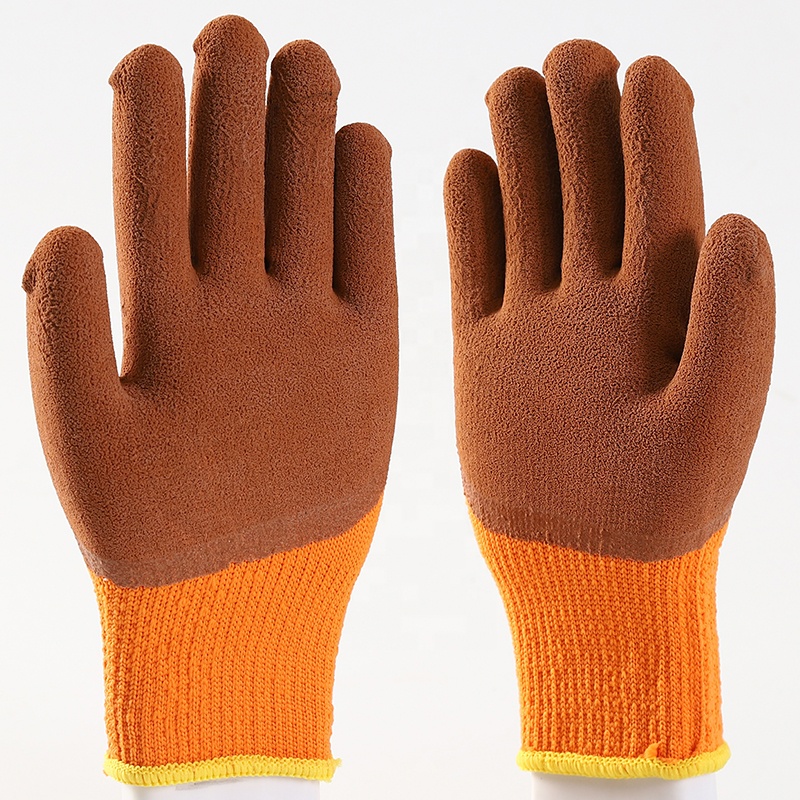 Best Selling Winter Thermal Latex Coated Safety Work Gloves In Stock