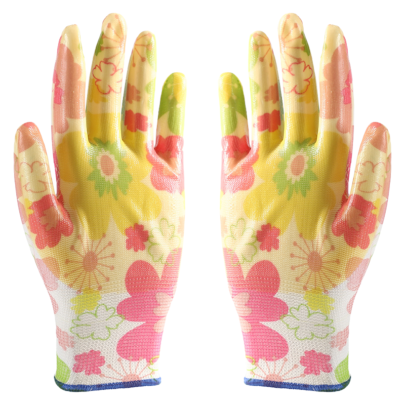 Printing polyester with nitrile coating gloves