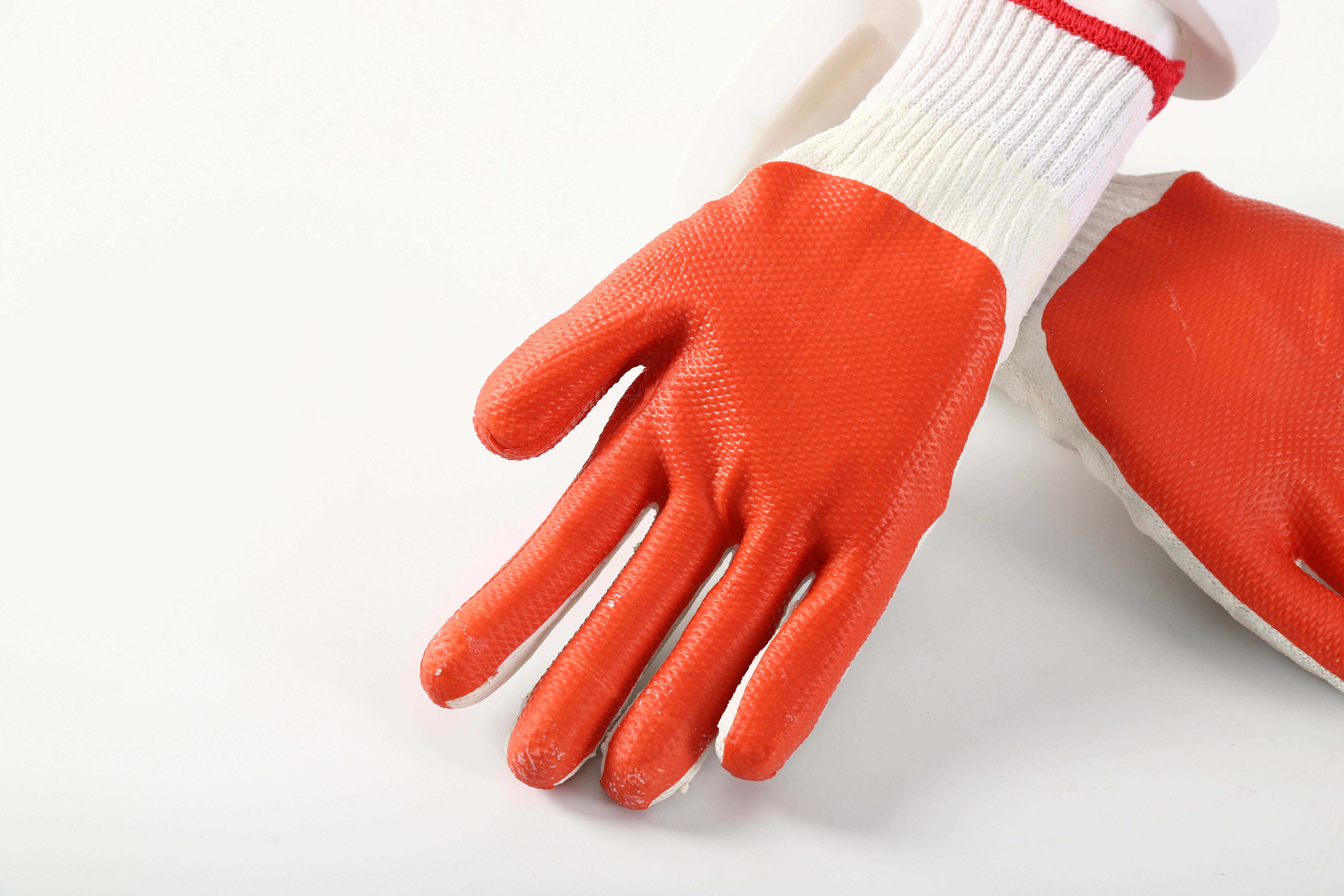 Rubber laminated poly/cotton gloves anti-slip latex rubber coated safety gloves for construction
