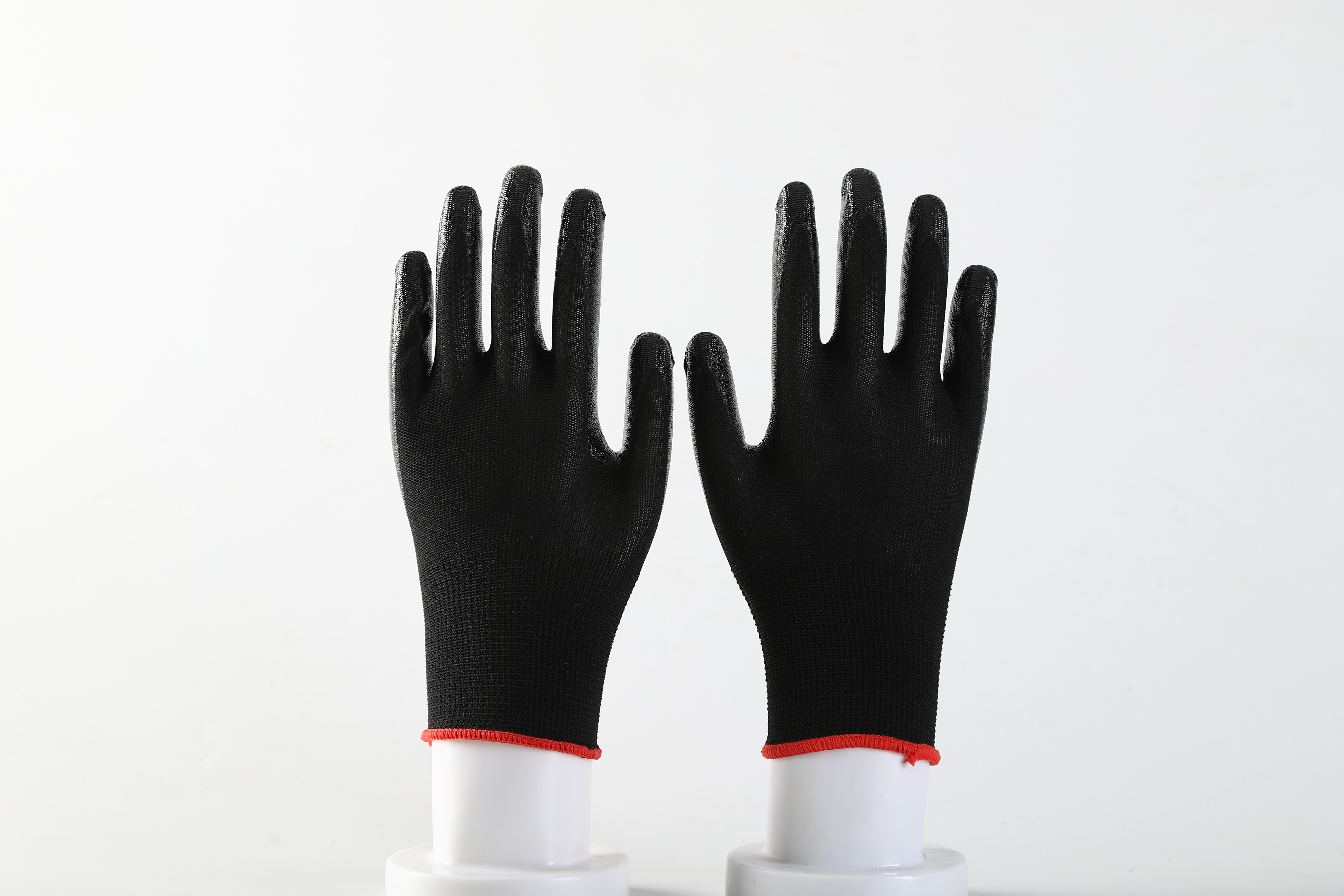 13 Gauge polyester nitrile coated anti-slip safety gloves general purpose CE certificate
