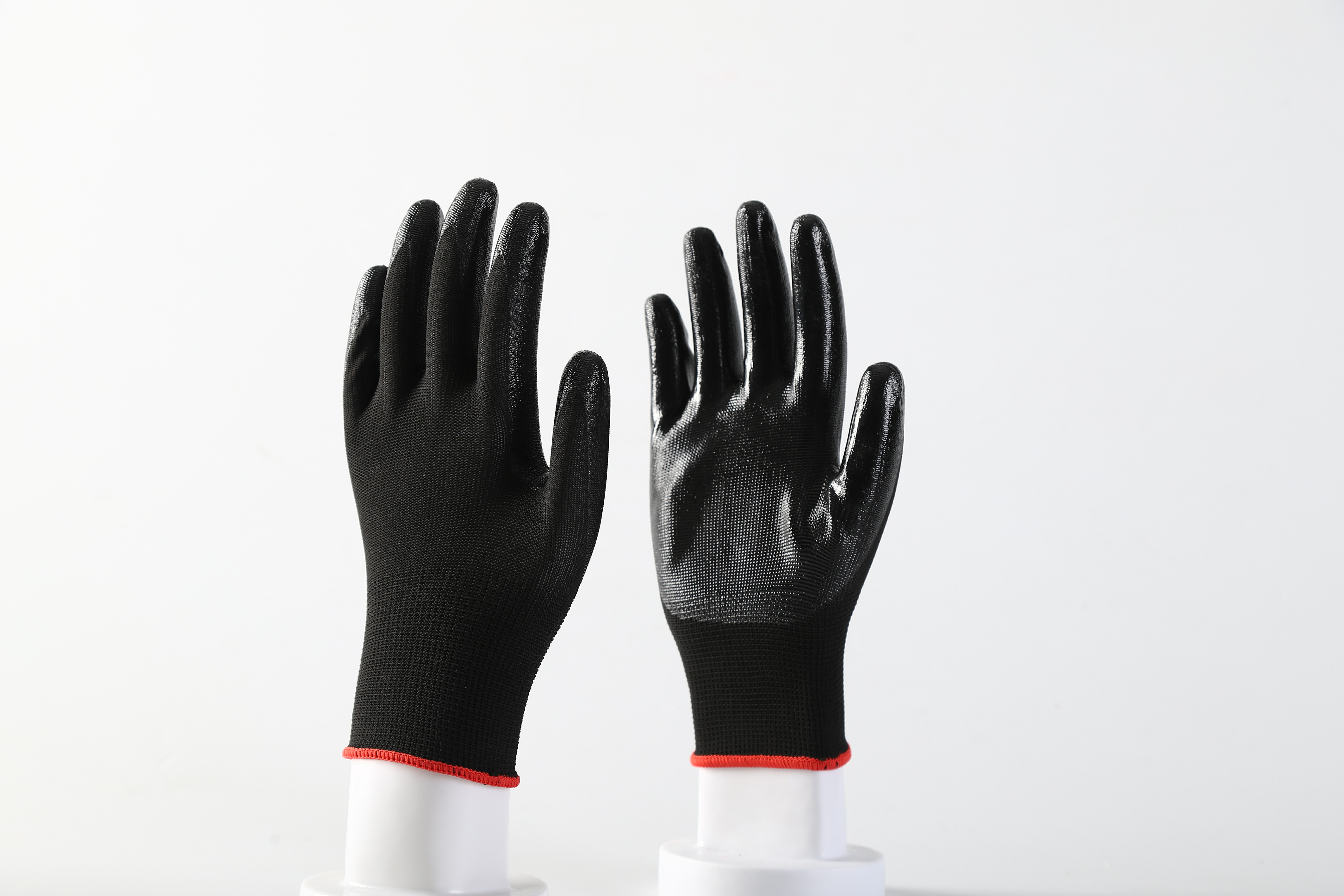 13 Gauge polyester nitrile coated anti-slip safety gloves general purpose CE certificate