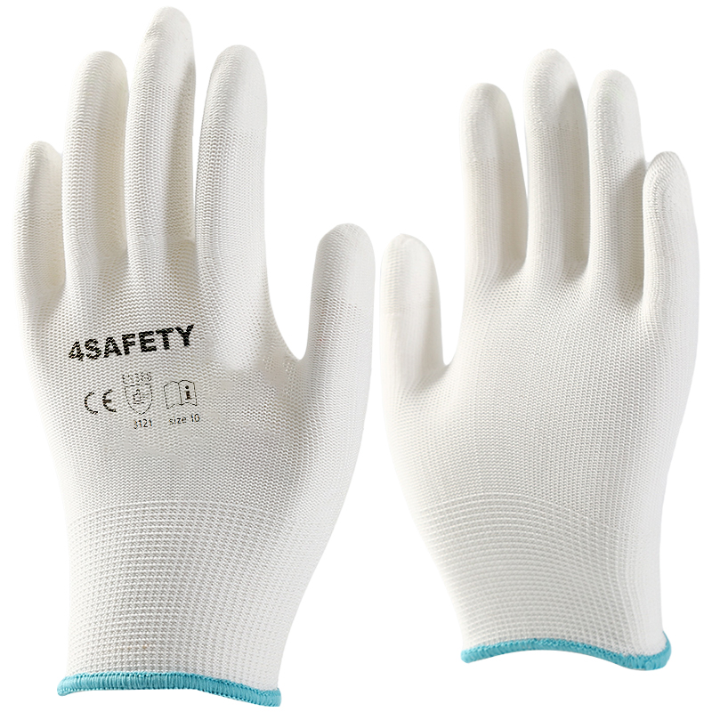 PU coated finger dipping polyester gloves