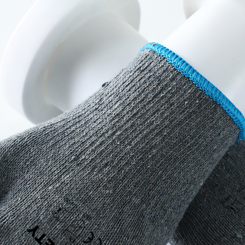 Latex Work Gloves Cotton Shell Crinkle Latex Coated Construction Safety Work Gloves