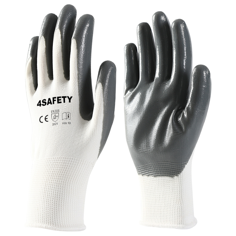 13G Polyester Nitrile Gloves Guantes De Trabajo Protective Working Gloves Safe Hand Gloves For Sale