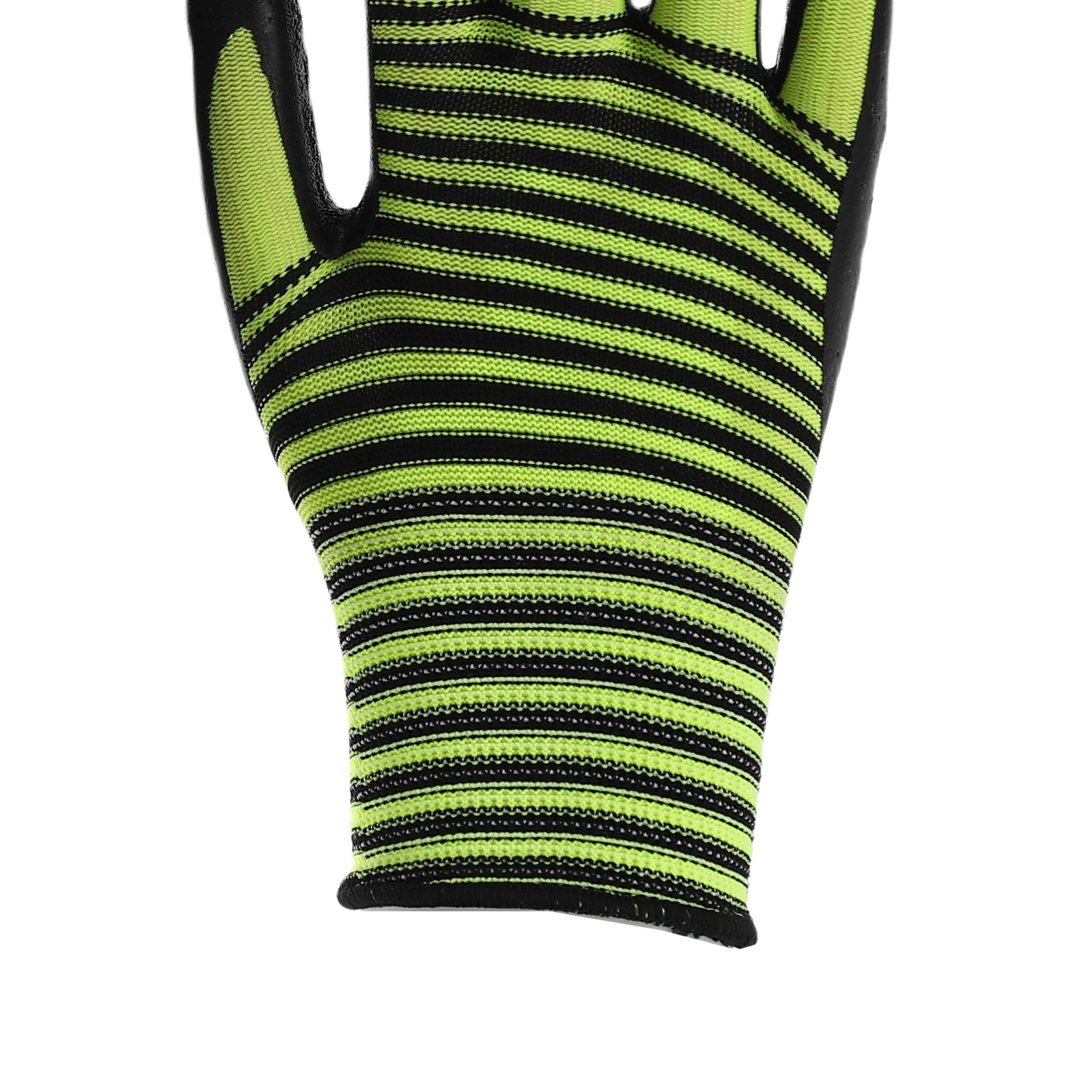 Pattern polyester with gray crinkle latex coated gloves