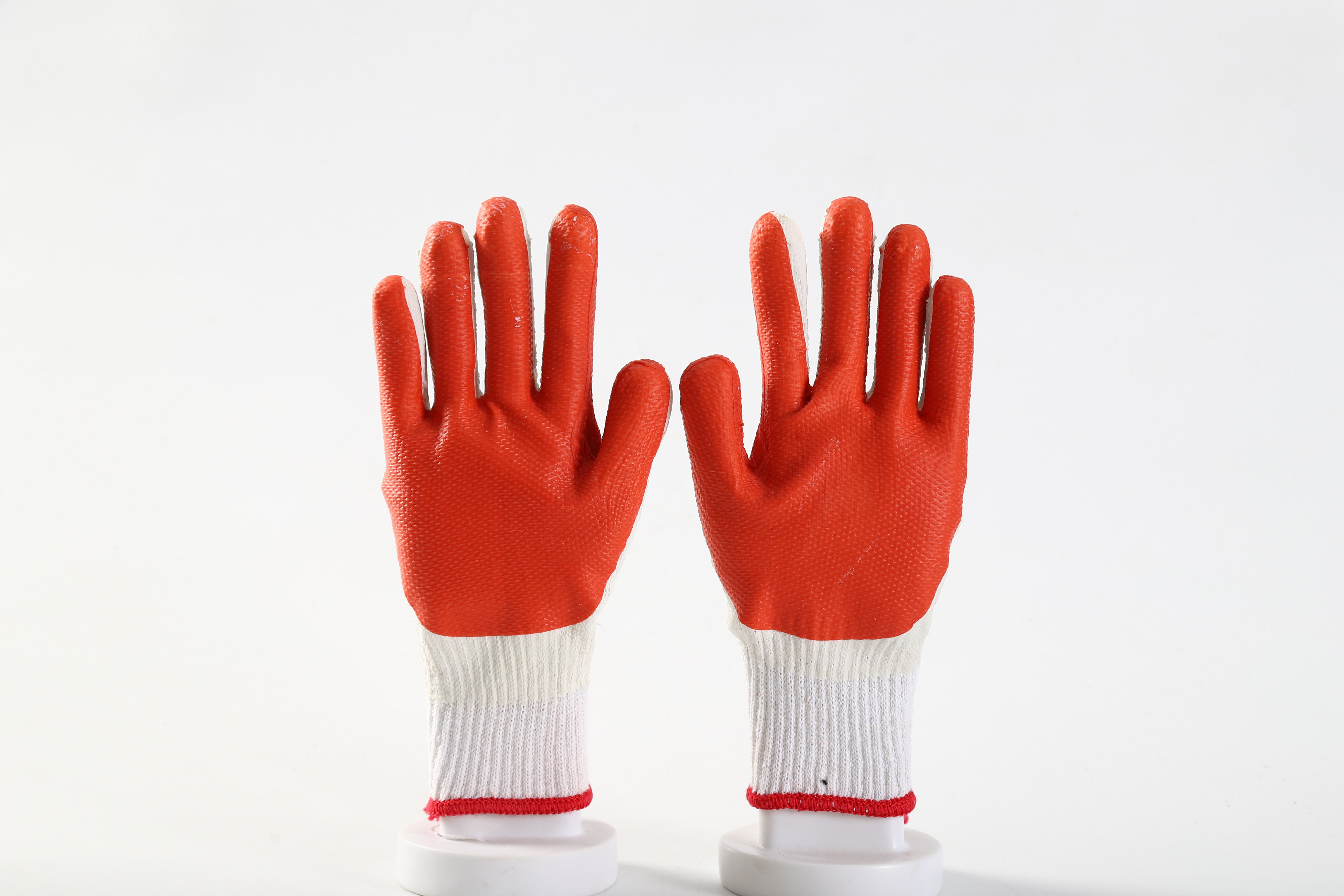 Rubber laminated poly/cotton gloves anti-slip latex rubber coated safety gloves for construction