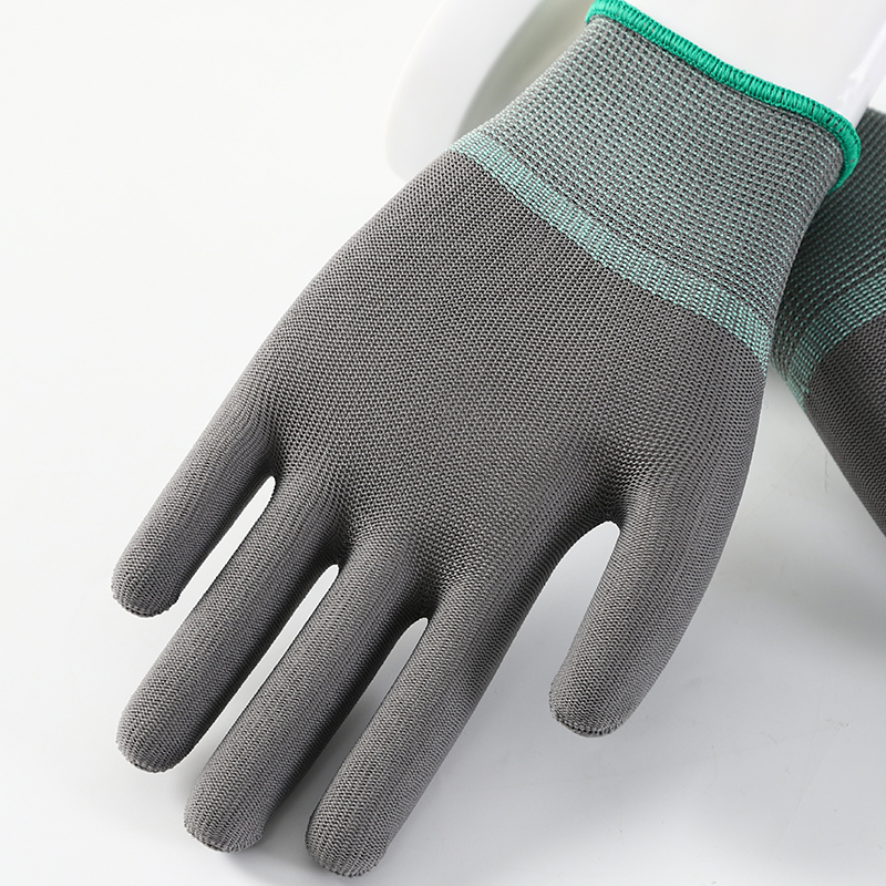 13 Gauge Polyester Working Safety Gloves Gray Safety Work Gloves