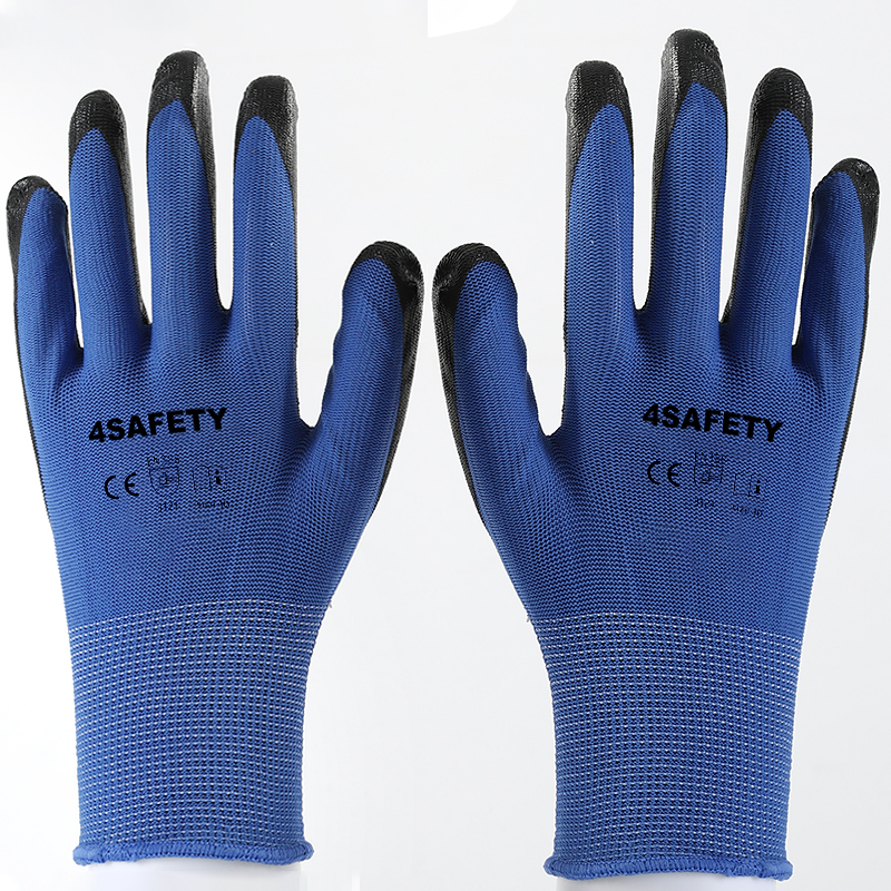 Nitrile coated polyester gloves