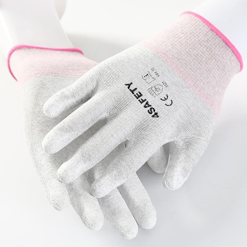 Custom Coated Pu 13G Anti Static Work Industrial Pu Gloves For Construction Workers Use