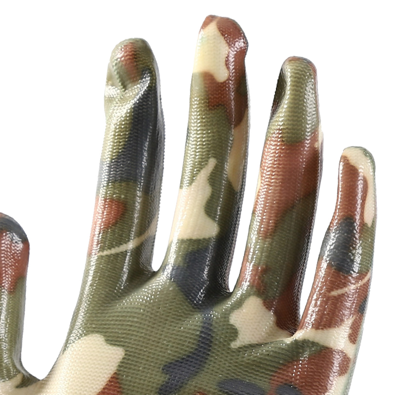 Printing polyester with luceney nitrile coating gloves