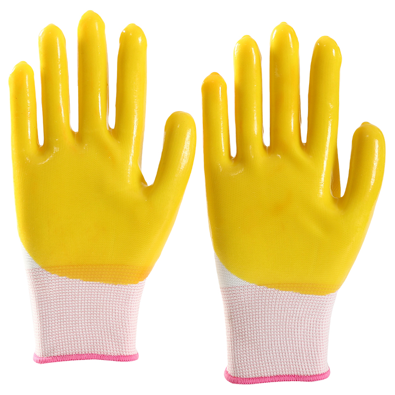 Yellow Waterproof PVC General Purpose Working Gloves