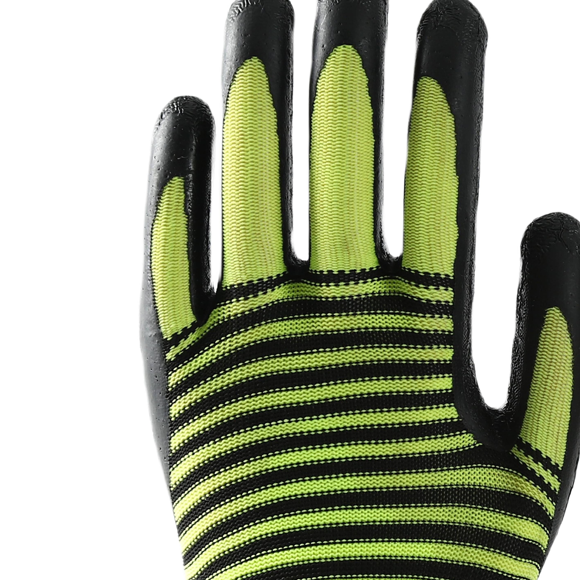 Pattern polyester with gray crinkle latex coated gloves