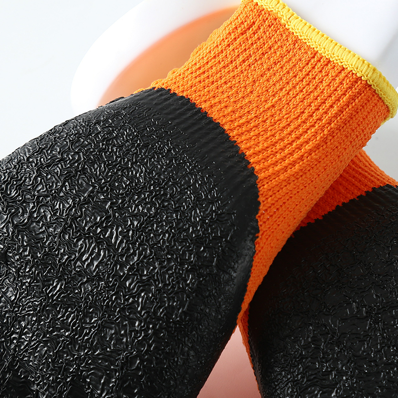 Unisex Men Women Anti Slip Crinkle Latex Coated Thermal Winter Gloves