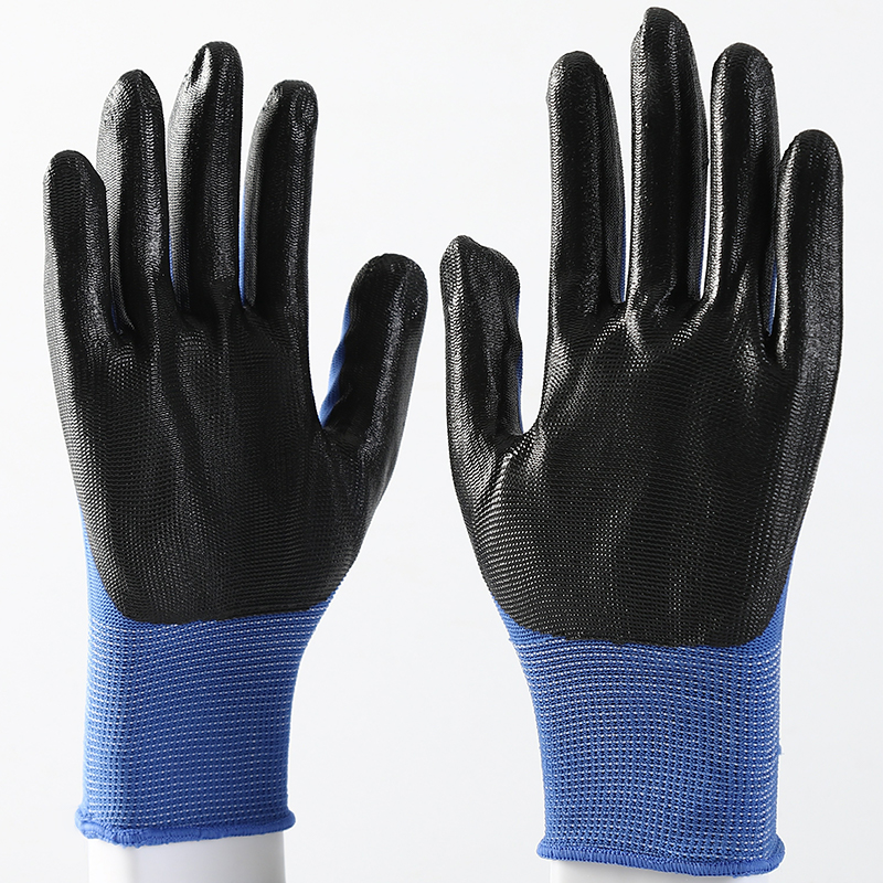Nitrile coated polyester gloves