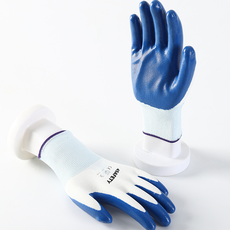 2023 Most Popular Polyester Shell Nitrile Nitrile Coated Industrial Work Gloves