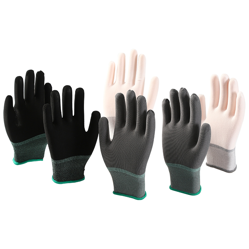 White Polyester 13 Gauge Palm Work Gloves For Construction