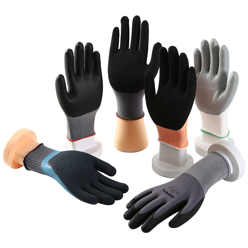 China Manufacturer Nylon Spandex Palm Nitrile Sandy Coated Protection Glove