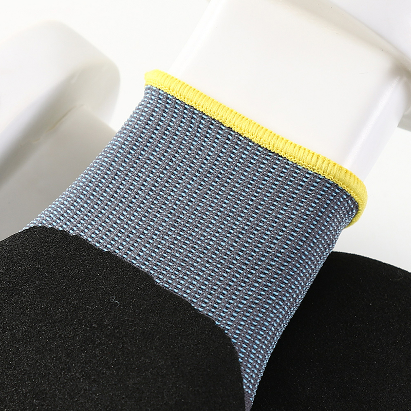 China Manufacturer Nylon Spandex Palm Nitrile Sandy Coated Protection Glove