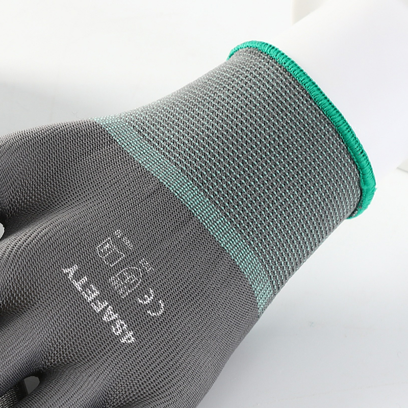 13 Gauge Polyester Working Safety Gloves Gray Safety Work Gloves