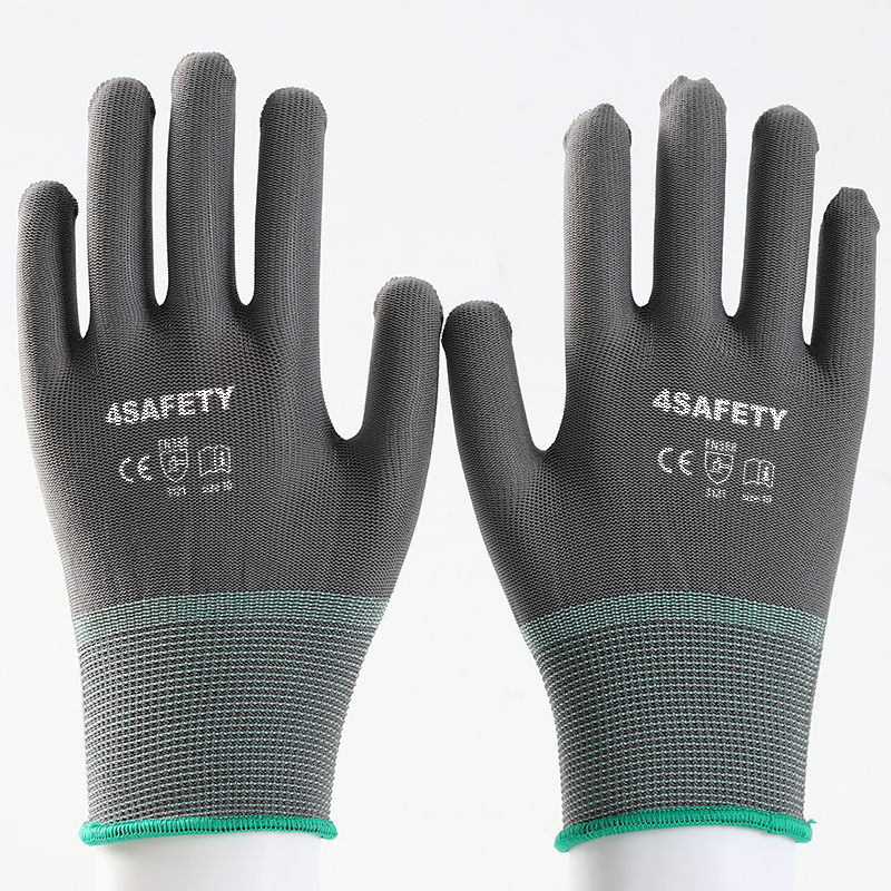Gray polyester gloves