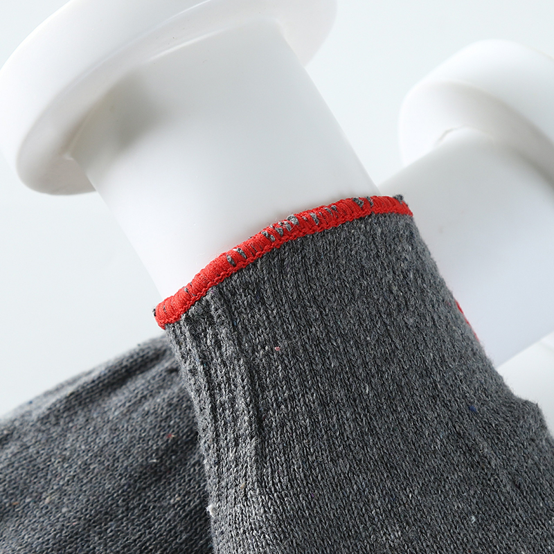 Black Color Cotton Work Gloves Safety Construction Gloves With Smooth Latex Coating