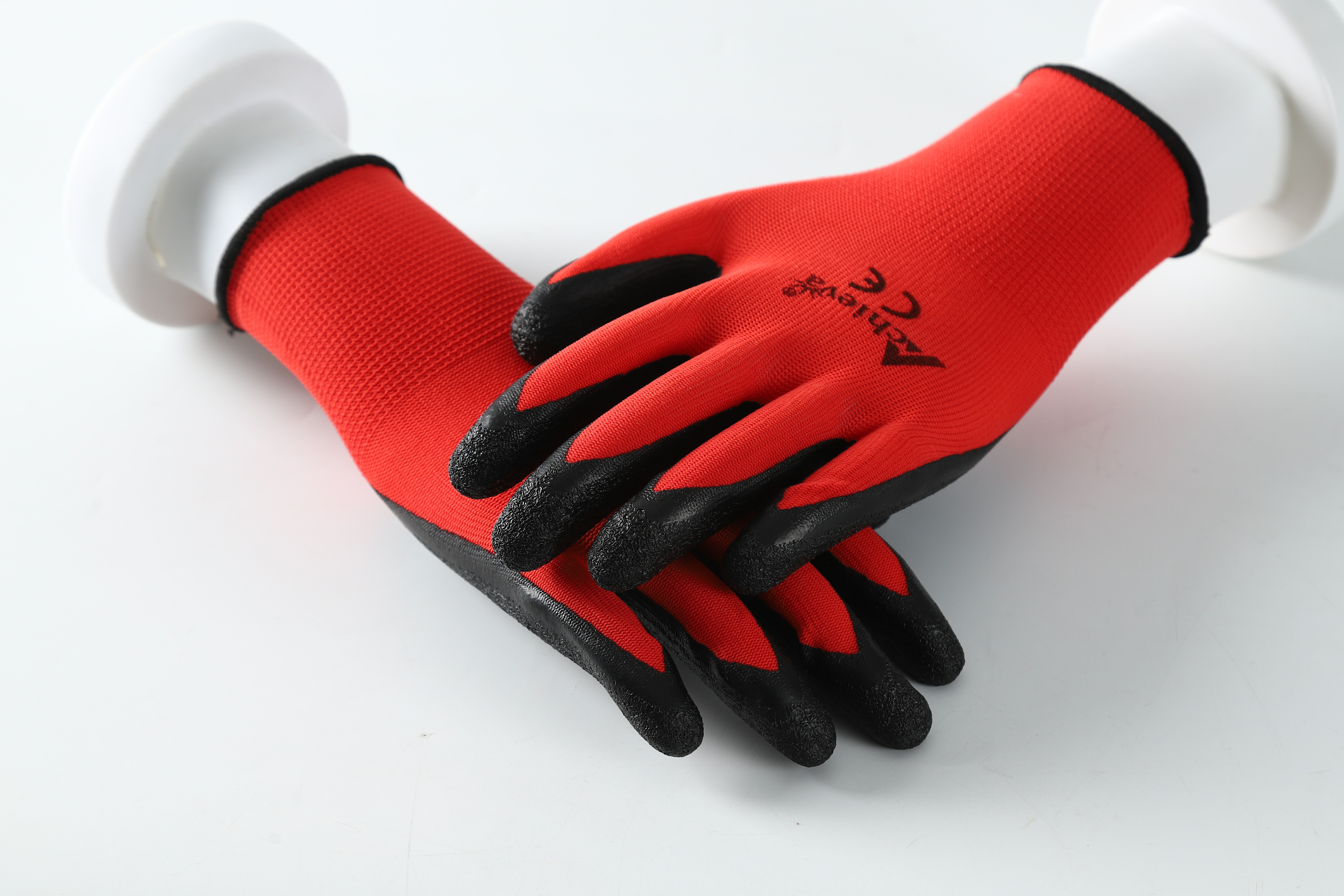 OEM 13G Polyester Gloves Coated with Latex crinkle Industrial Labor Protection anti-slip Gloves