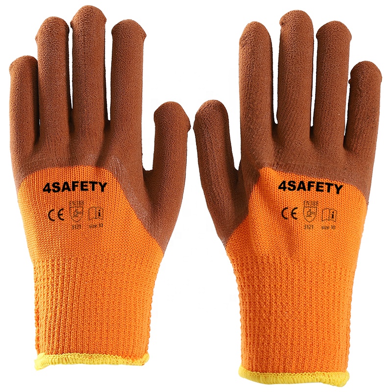 Best Selling Winter Thermal Latex Coated Safety Work Gloves In Stock